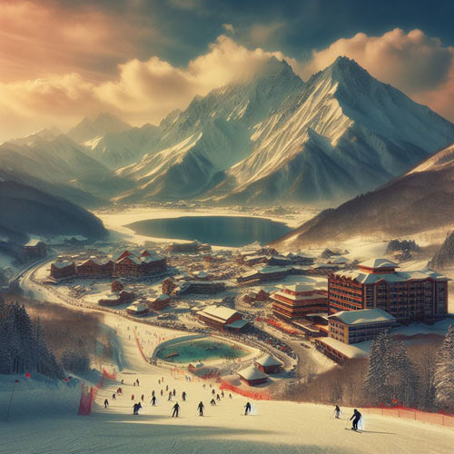 Tignes Ski Resort Illustration